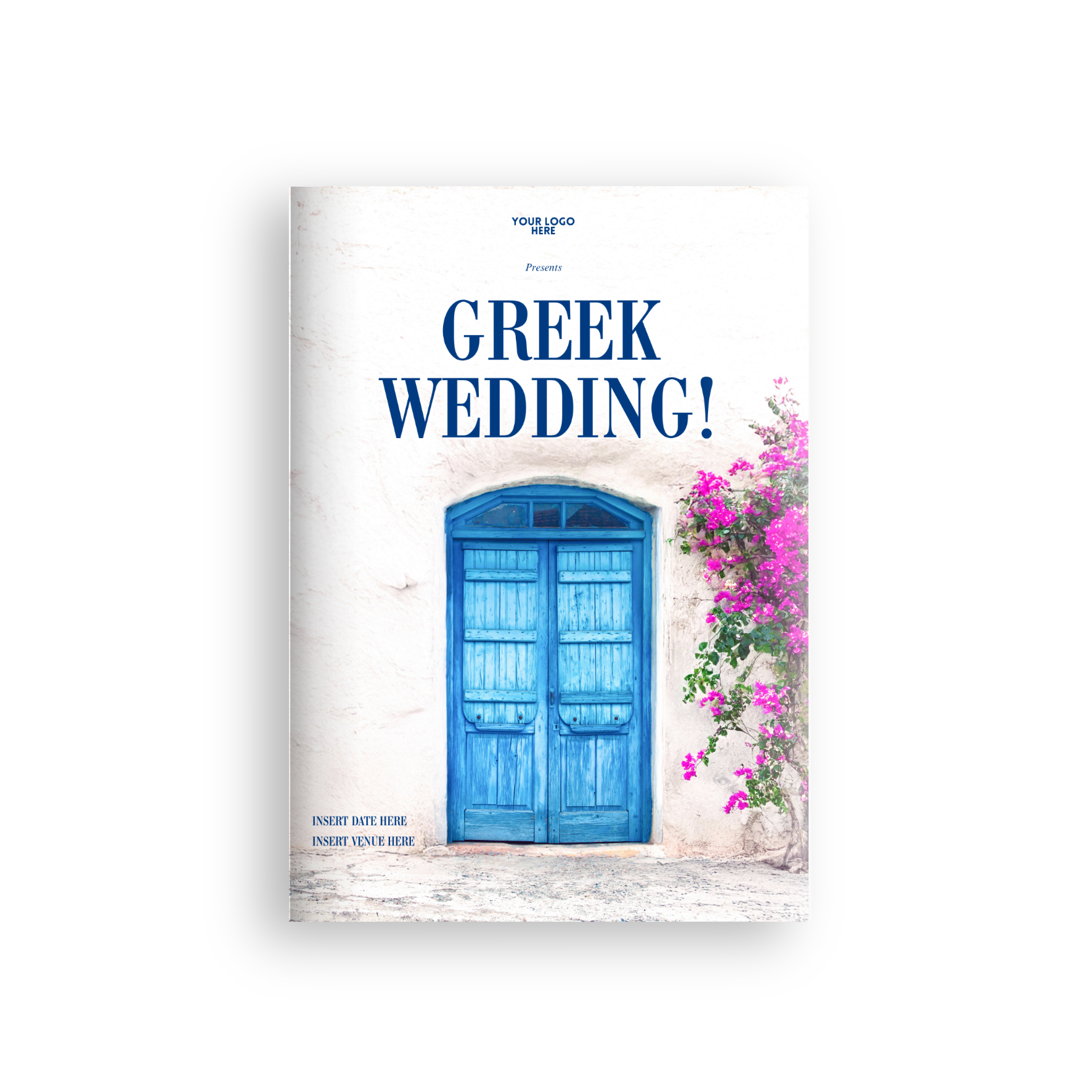 Greek Wedding Program Canva Template - A4