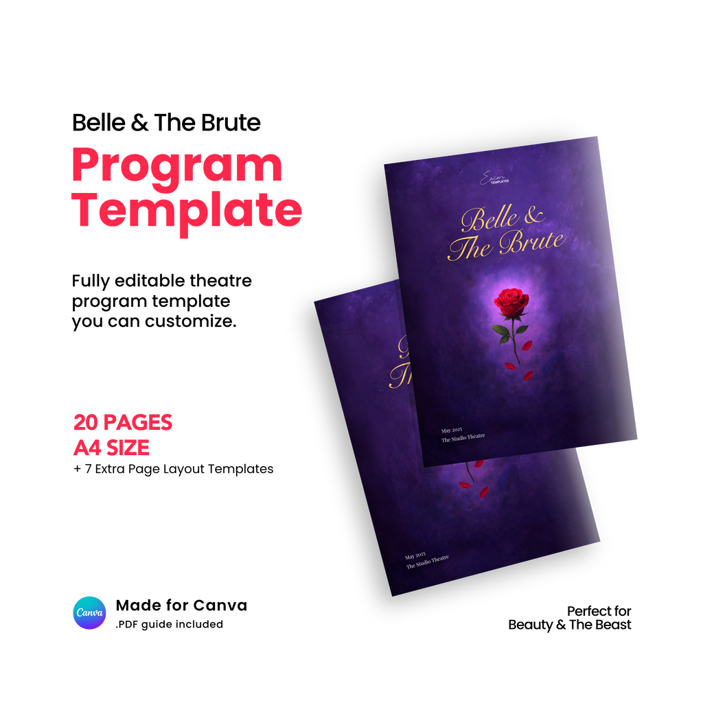 Belle & The Brute Program Canva Template - A4