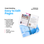 Greek Wedding Program Canva Template - A4