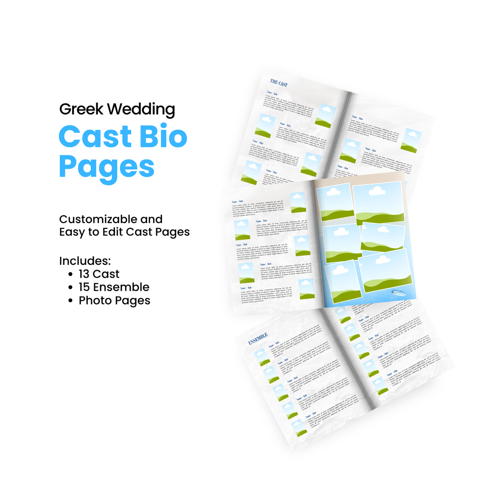 Greek Wedding Program Canva Template - A4