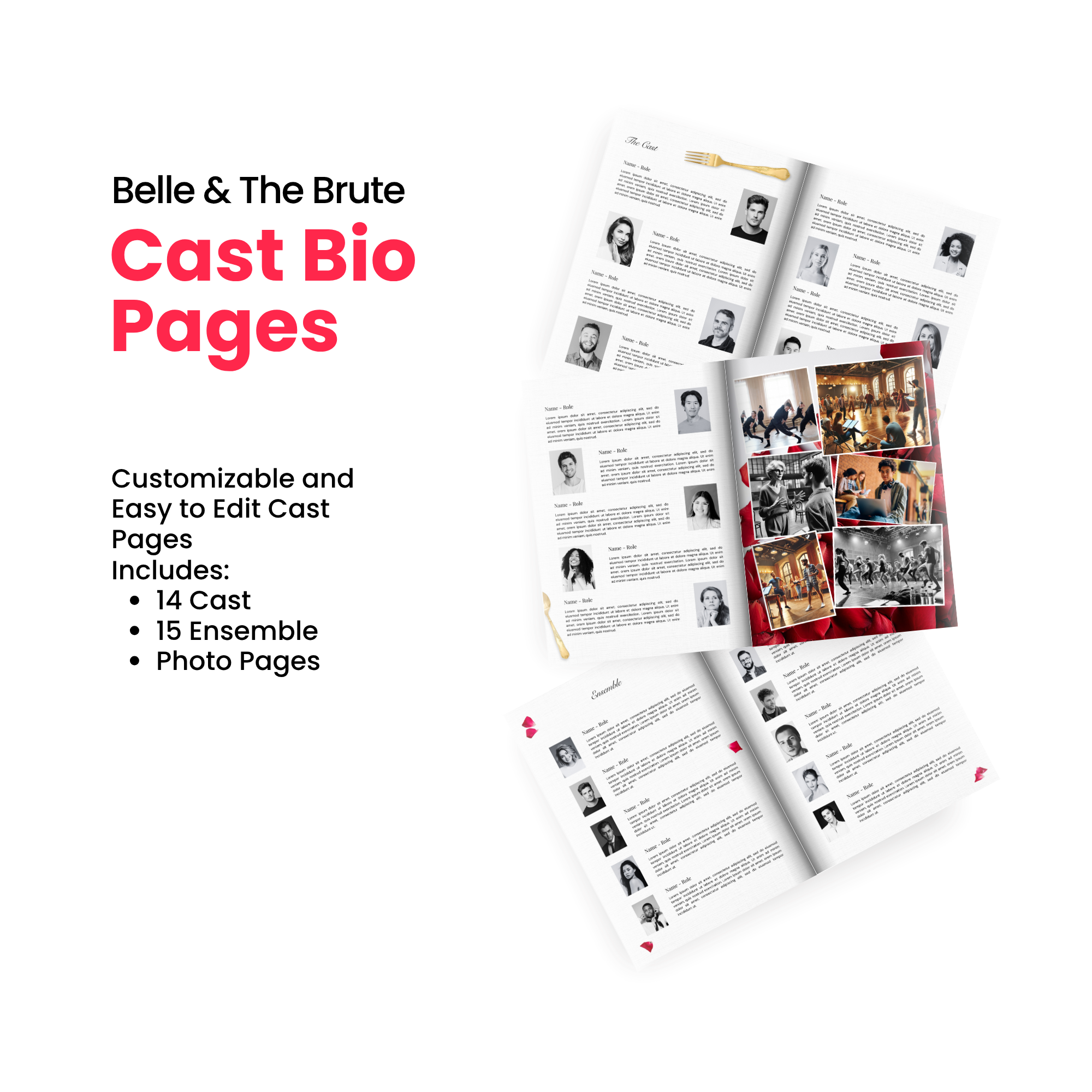 Belle & The Brute Program Canva Template - A4