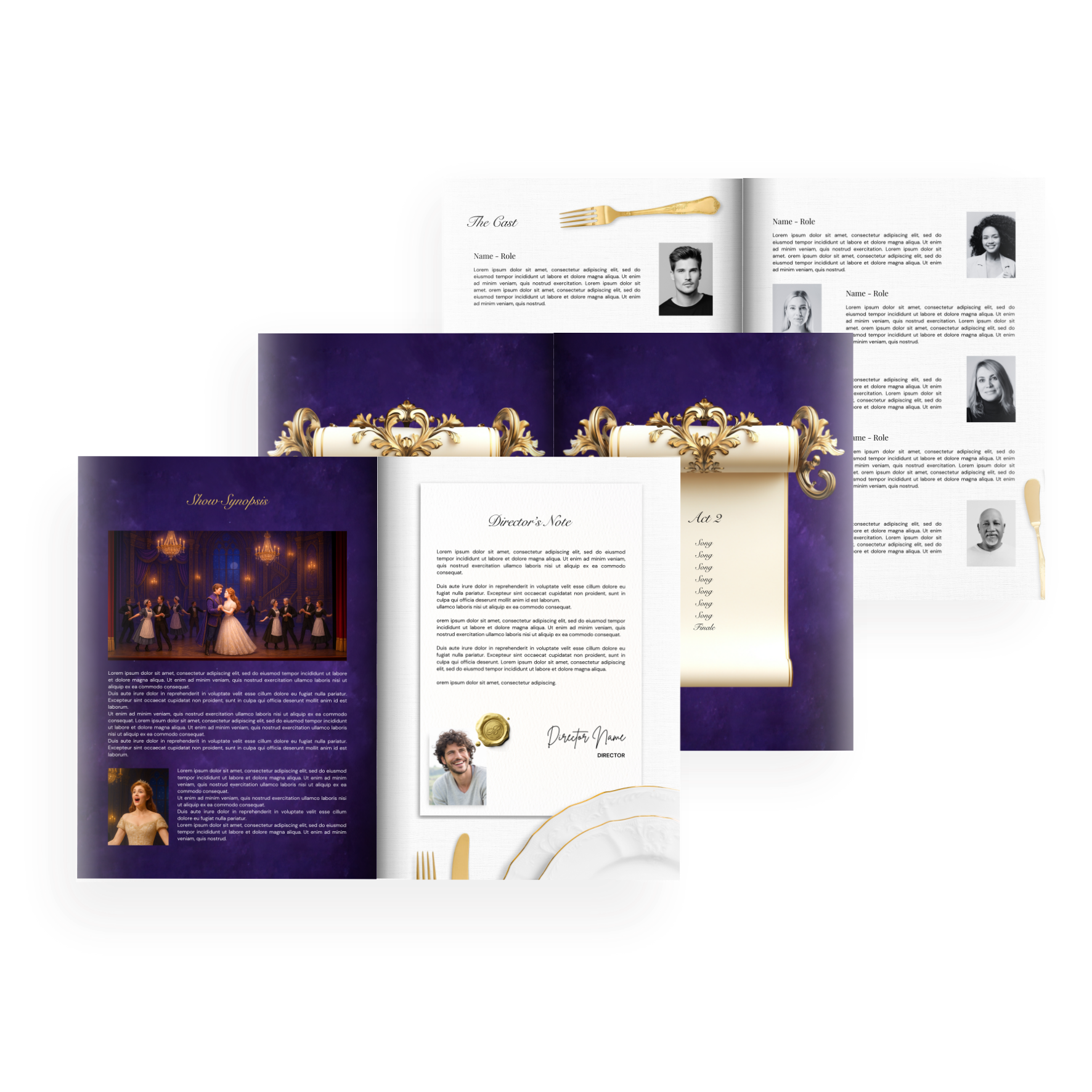 Belle & The Brute Program Canva Template - A4