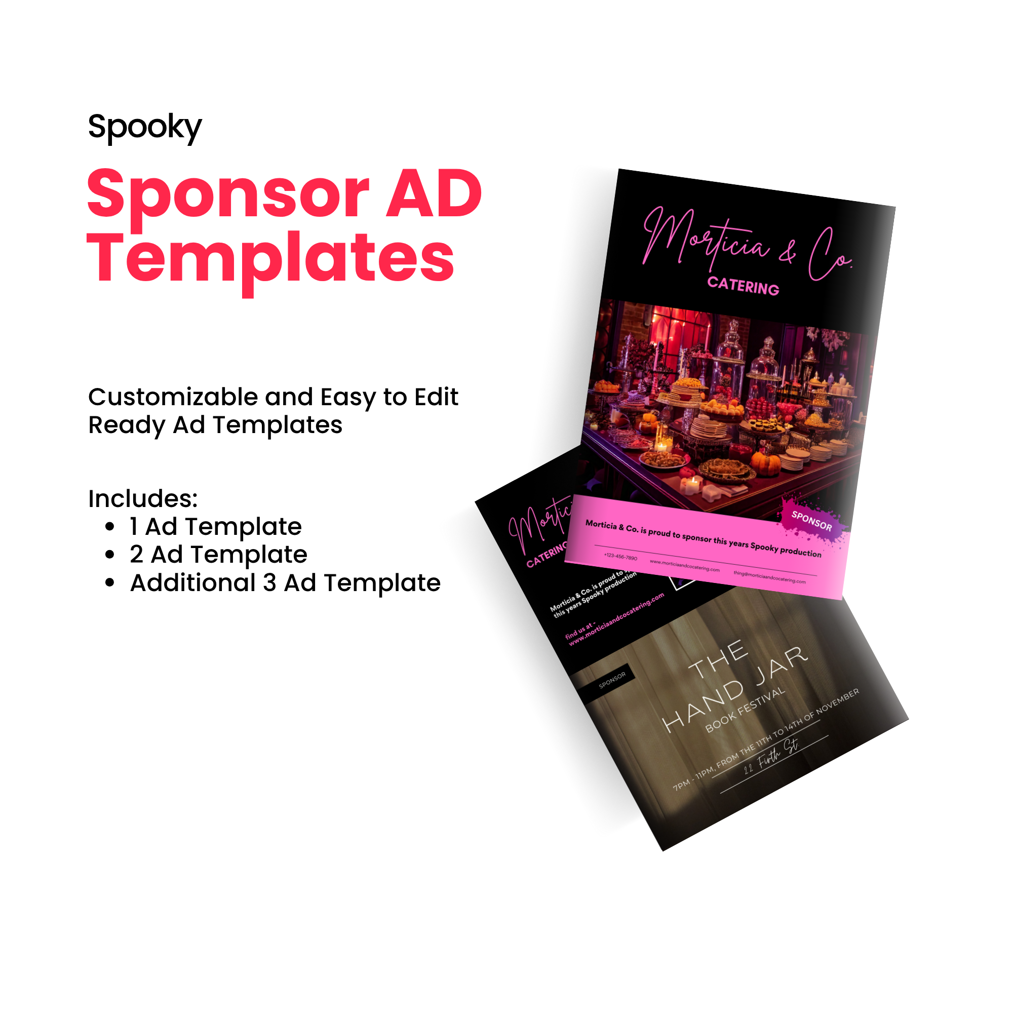 The Spooky Family Program Canva Template - A4