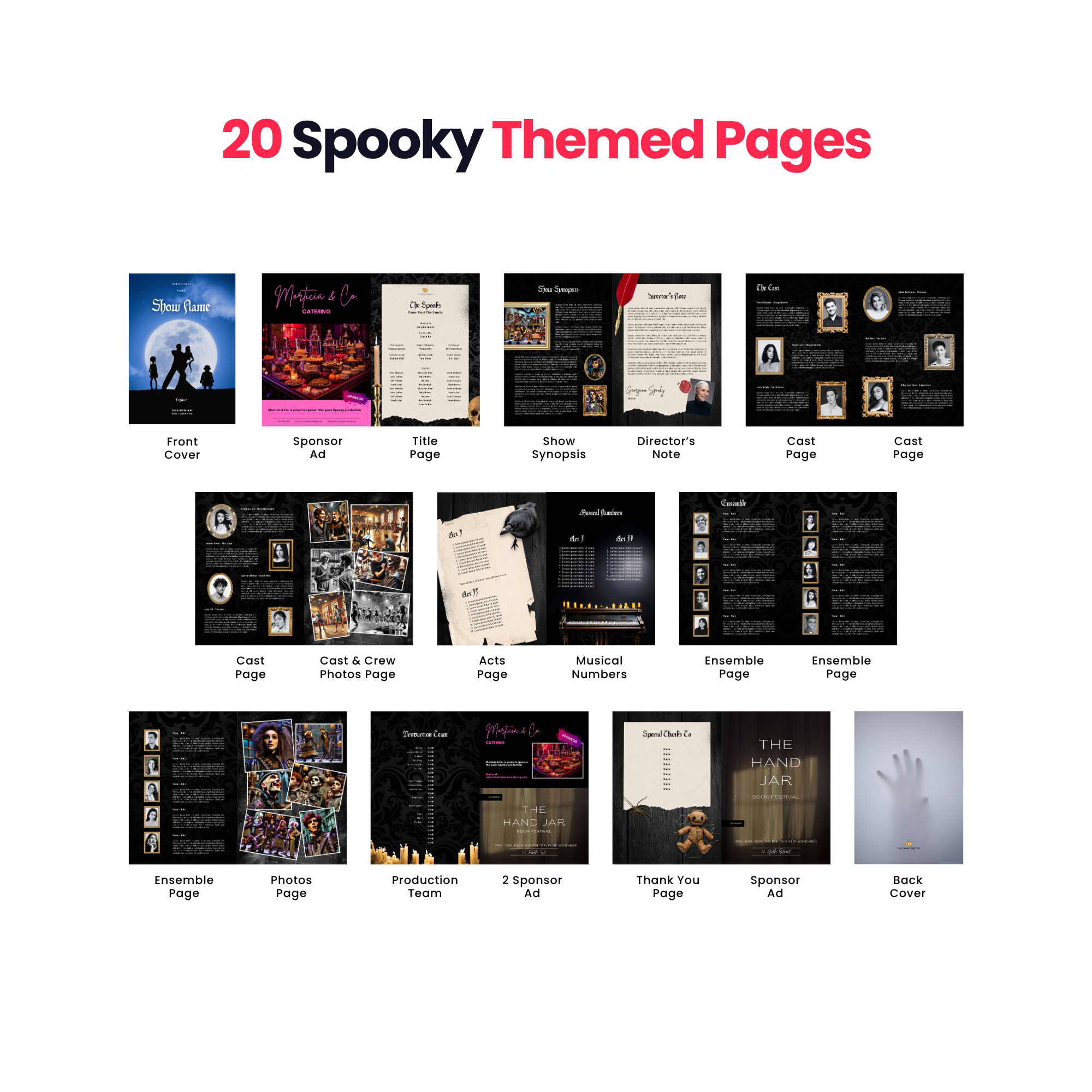 The Spooky Family Program Canva Template - A4