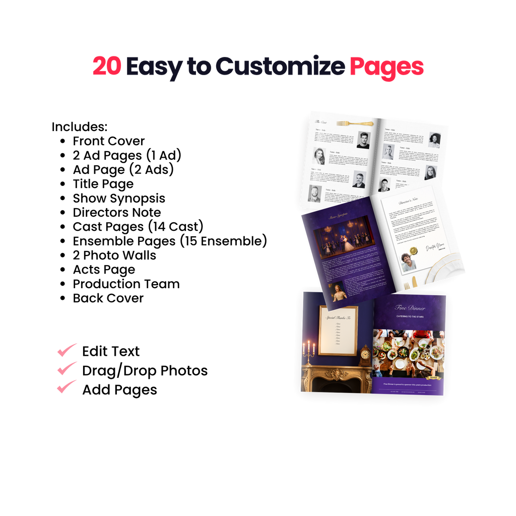 Belle & The Brute Program Canva Template - A4