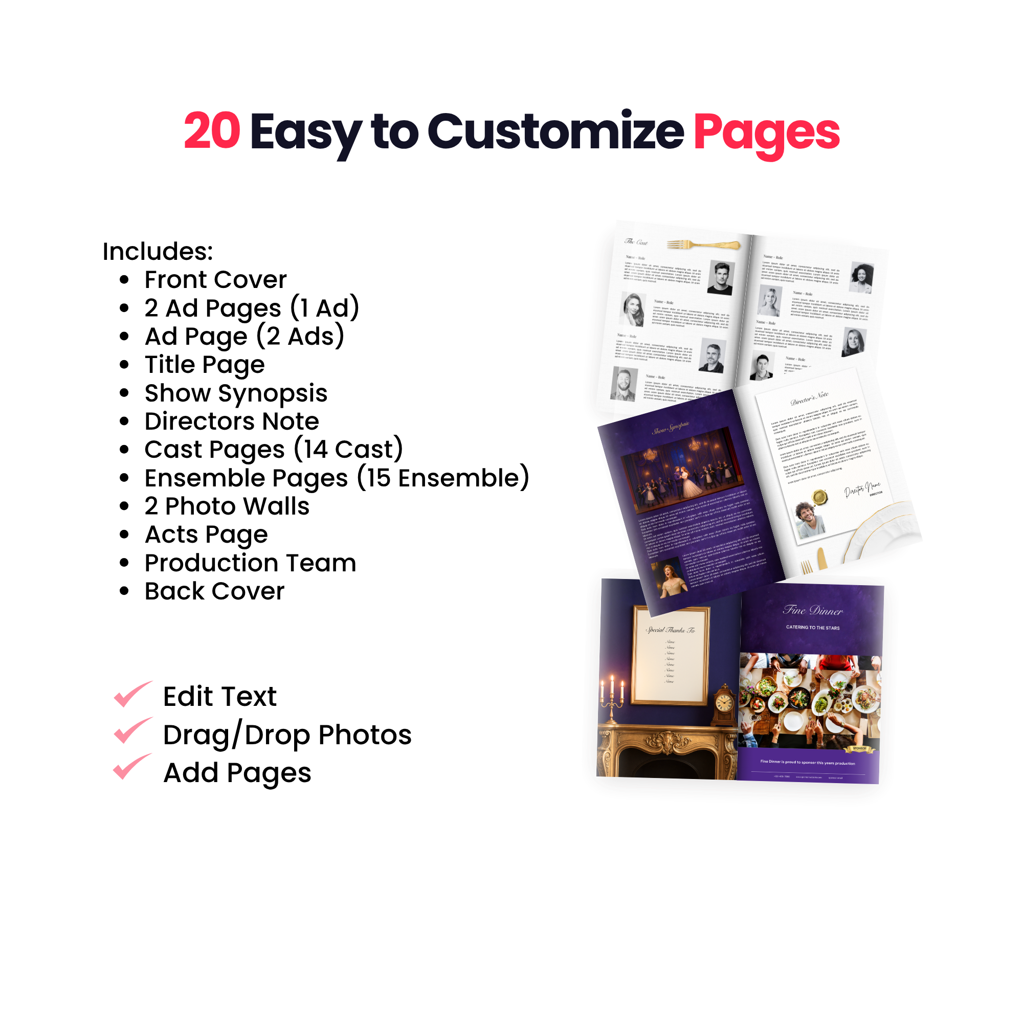 Belle & The Brute Program Canva Template - A4