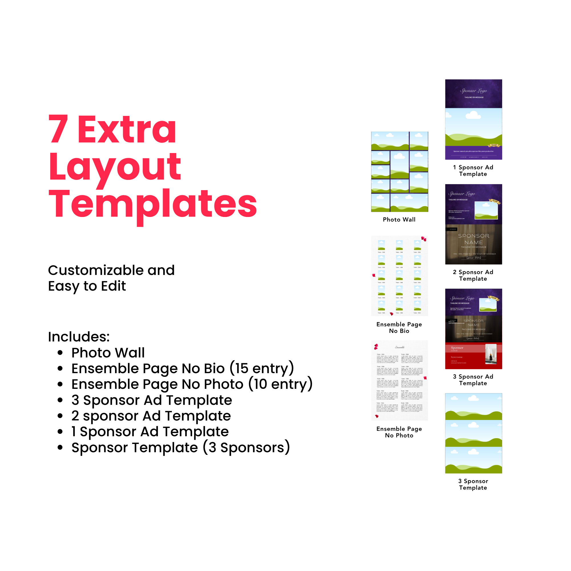 Belle & The Brute Program Canva Template - A4